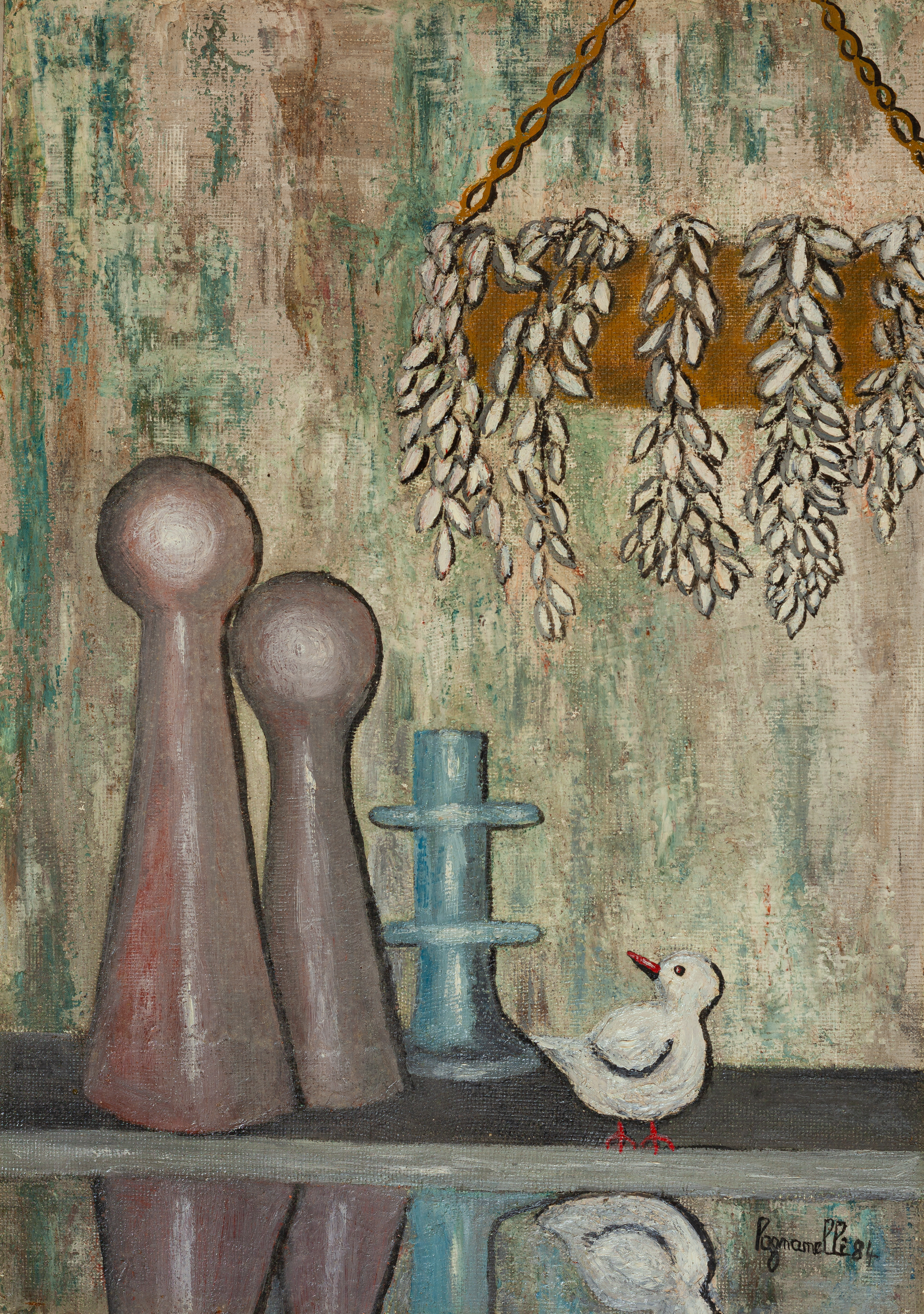 Fig. 6. Liana Medici Pagnanelli, L’uccellino, 1983, Olio su faesite, 50x35 cm, Collezione privata